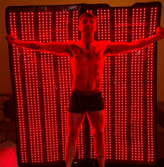 LED-teppe med rødlys